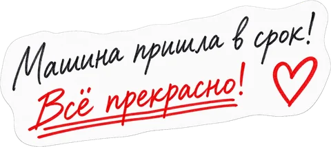 Отзыв Анастасии: «Машина пришла в срок! Всё прекрасно!»